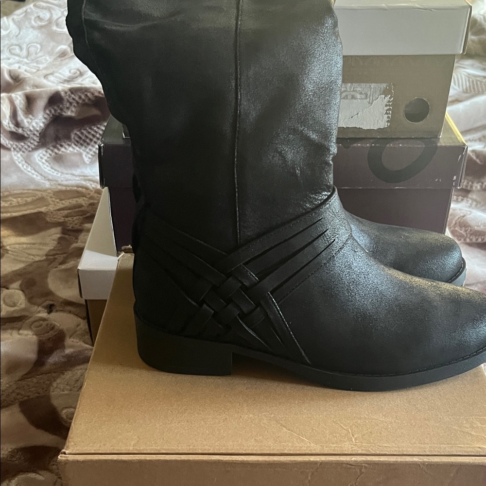 Journee Collection Black Heeled Boots